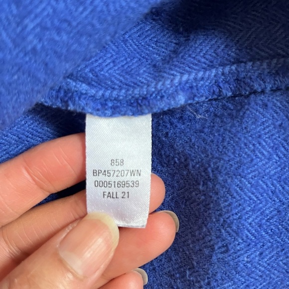 BP + Wildfang Blue Herringbone Flannel Button Up Shirt Women’s 2X - Picture 6 of 9